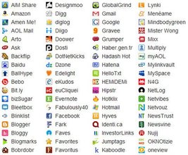 Logos verschiedener Social Bookmarking-Dienste